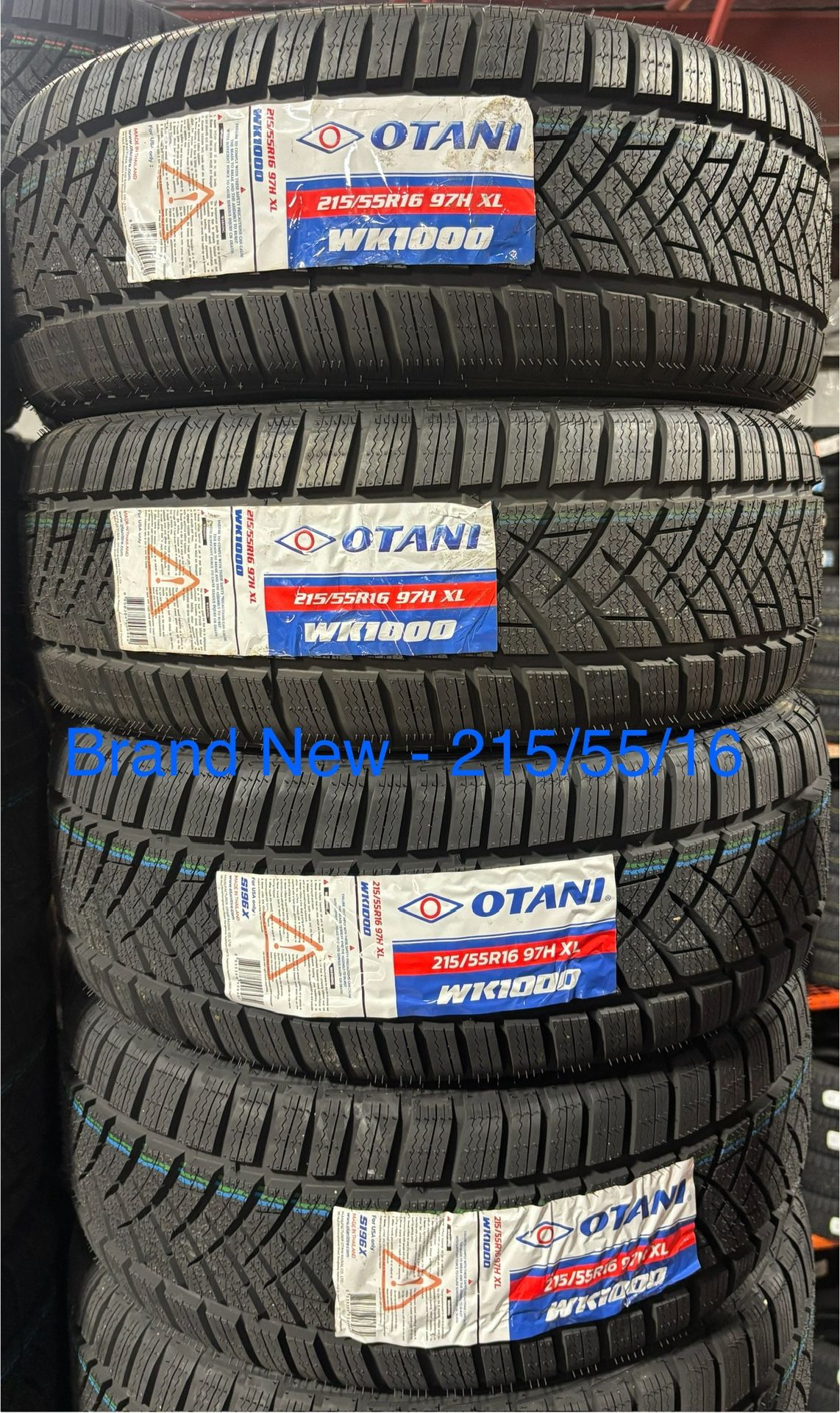 (4) - 215/55/16 Otani WK1000 Snow Tires
