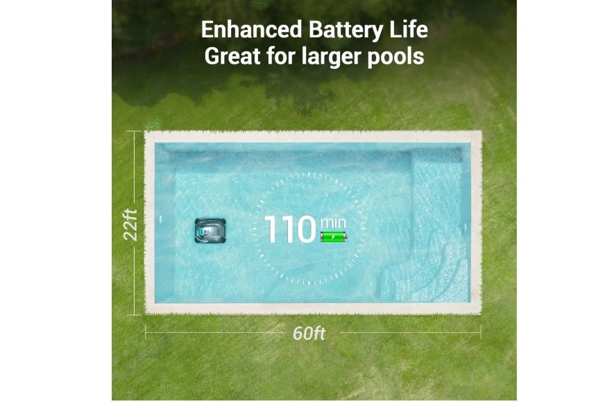 AIPER Seagull Plus Cordless Pool Vacuum, Robotic Pool Cleaner Lasts 110 Min, Stronger Power Suction