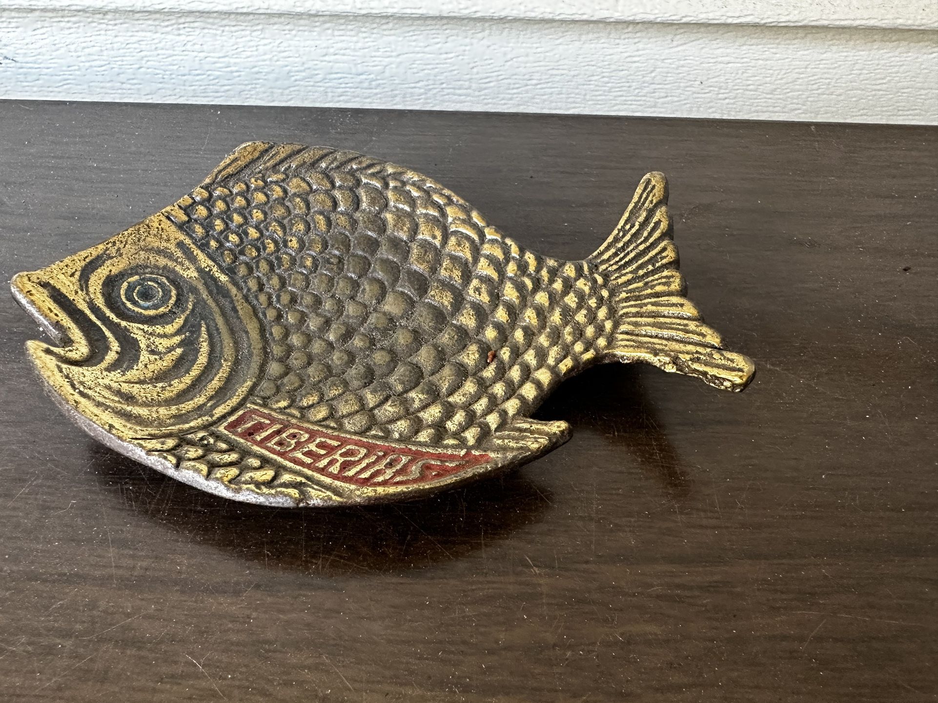 Tiberias Israel Fish Brass Trinket Dish Decor