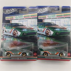Hot Wheels Supra 7-Eleven Silver Series. 7-11 Exclusive . Lot of 2.