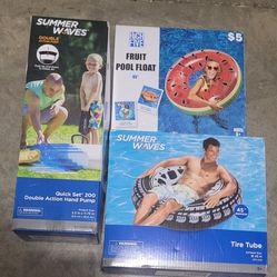 Pool Floats And Hand Pump