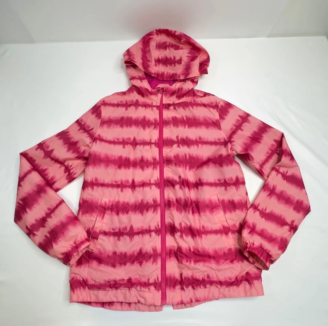 Kids Cat & Jack Pink Tie Dye Hooded Lightweight Jacket Size XL 14/16