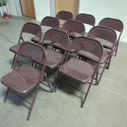 All Metal Folding Chairs (10 Chairs Lot)