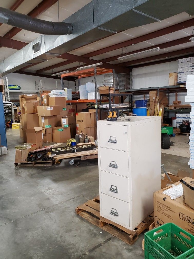 Fire resistant file cabinet, very heavy, works fine