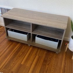 Tv Stand W/ Storage Space And 2 Containers