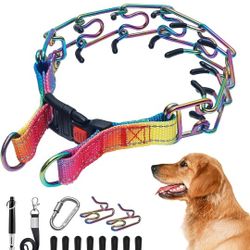Dog Training Collar with 2 Extra Links, Colorful Collar for Small Medium Dogs
Size:
S (Neck:10"-14"--Weight Around:35 lbs)
