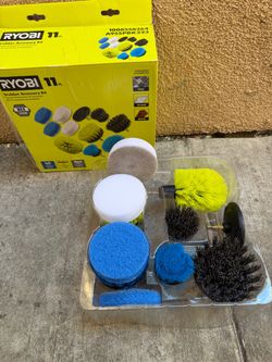 RYOBI Scrubber Accessory Kit (11-Piece) with Hex Shank Compatibility