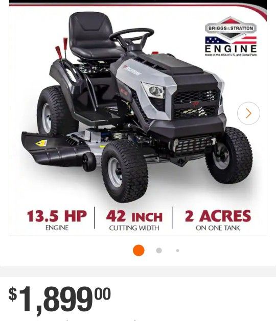 MT100 42 in. 13.5 HP 500cc E1350 Series Briggs and Stratton Engine 6-Speed Manual Gas Riding Lawn Tractor Mower