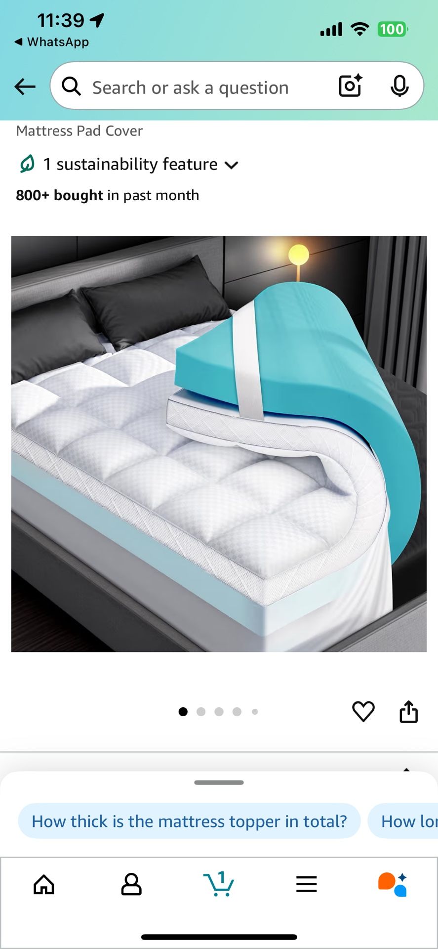 Like New Queen Mattress Pad