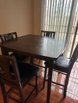 4 Chair Wooden Table Set 