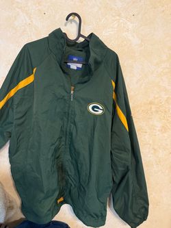 Reebok Mens Jacket XL NFL On Field Full Zip Windbreaker Green Bay Packers