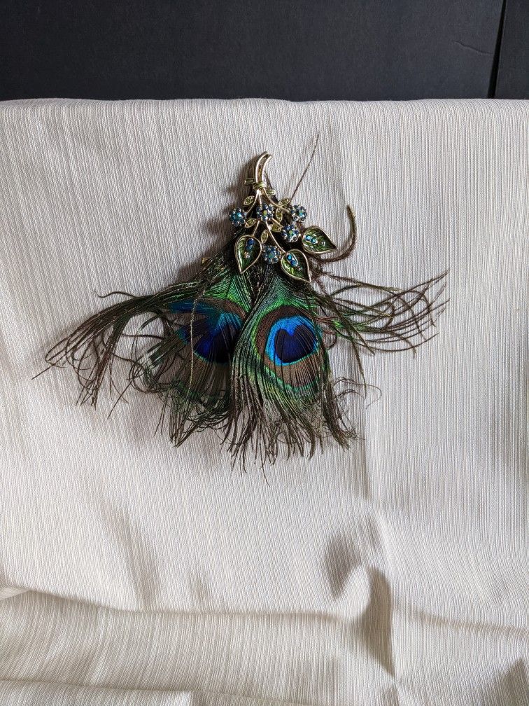 Peacock Feathers Pin/Brooch