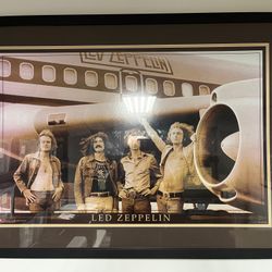 Led Zeppelin Poster Professionally Framed 42” X 30”