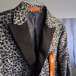 TALLIA MENS VALHALLA BLACK METALLIC TUXEDO JACKET  SIZE 38R