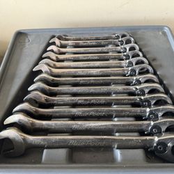 12 pc 12-Point Metric 15° Offset Ratcheting Combination Wrench Set (8-19 mm) (Blue-Point®)