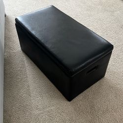 Black Storage Ottoman 