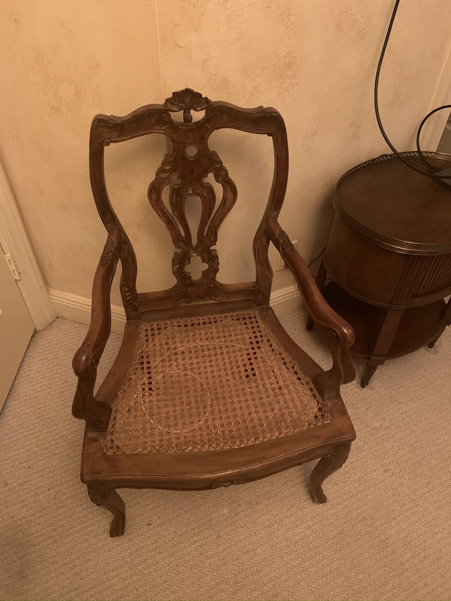 Wood And Cane Vintage Chair