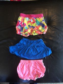 2 shorts and 1 skirt
