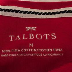 Talbots Red Long Sleeve Top Size Medium 