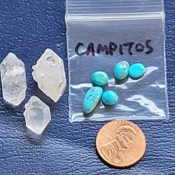 (3pcs.) Herkimer Diamond & Natural Turquoise (5pcs.)