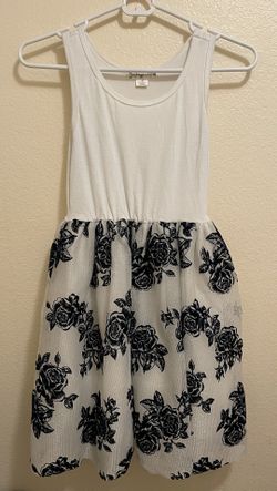 Dark Blue & White Floral Dress / Dark Blue Top