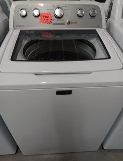 Maytag Bravos Top Load Washer – HE, Glass Lid, Stainless Drum