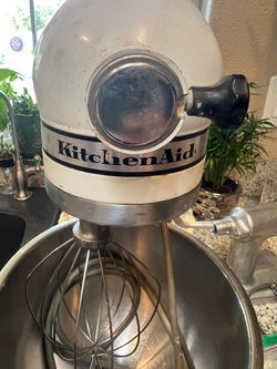 KitchenAid HOBART Vintage Model K5-A White 10 Speed Life Stand Mixer & Attachments
