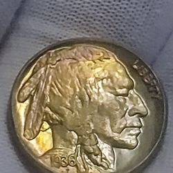 1936 S Buffalo Nickel Beautiful Toned Coin B/U Gem  High Grade  MS++