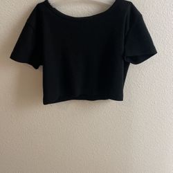 Girls Black Crop Top