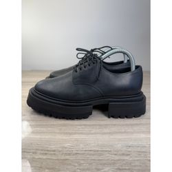 COS Leather Derby Chunky Platform Lug Sole Lace Up Oxfords Black 37 Minimalist