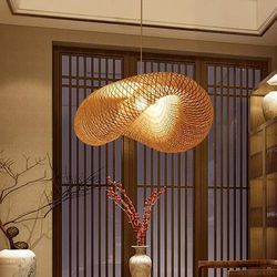 Handcrafted Bamboo Woven Pendant Light – Modern Asian Zen Hanging Fixture