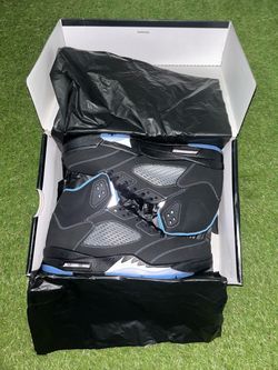 Retro “Black Carolina” Black Sneakers With Light Blue Accents Size 10.5