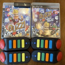 PS3 Buzz Quiz TV & World with controlllers
