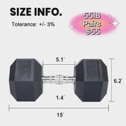 ✌️ A Pairs of 55 Ib CAP Barbell Coated Dumbbell Weight