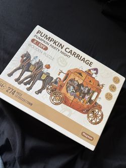 Pumpkin carriage wooden puzzle