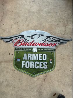 Budweiser metal sign