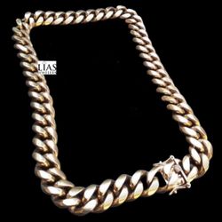 New 18k Yellow Gold Cuban Link Chain 18mm Thick 