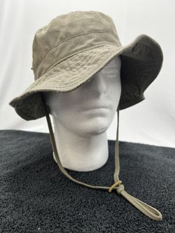Green Bucket Hat With Cinch And Side Snaps.
