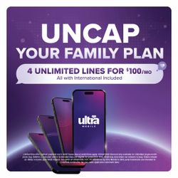 Unlimited Phone Plan 4 lines only $100
