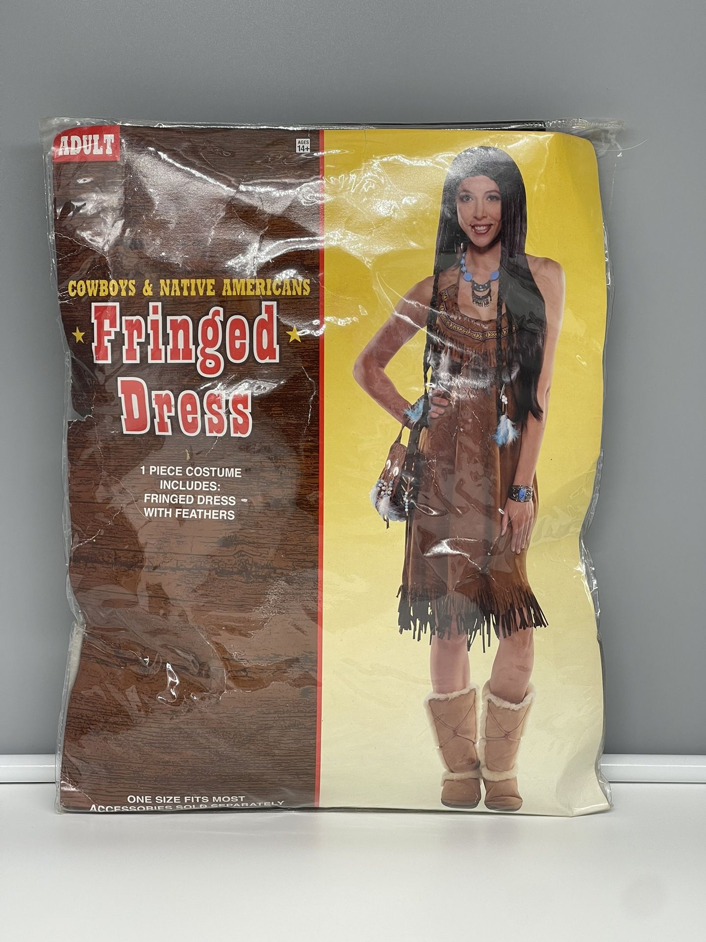 Cowboys and Native Americans fringed dress costume - Adult size