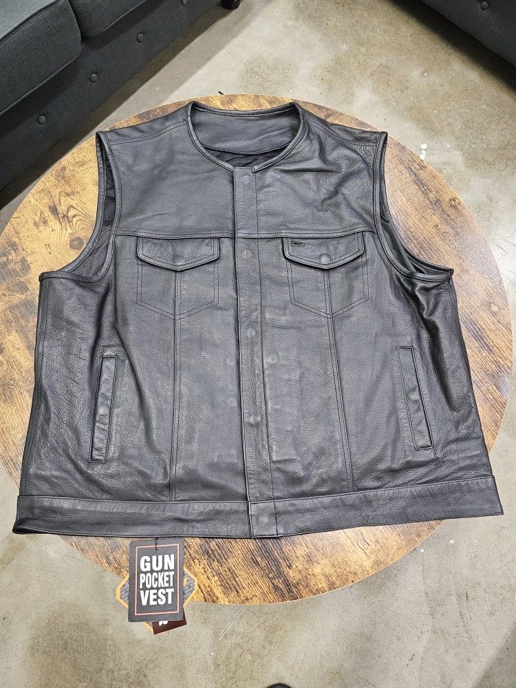 Leather Club Vest $150 FIRM