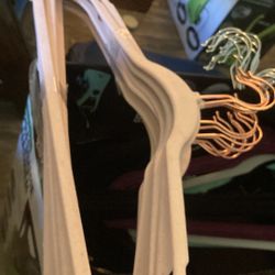 13. Copper and pink velvet hangers.