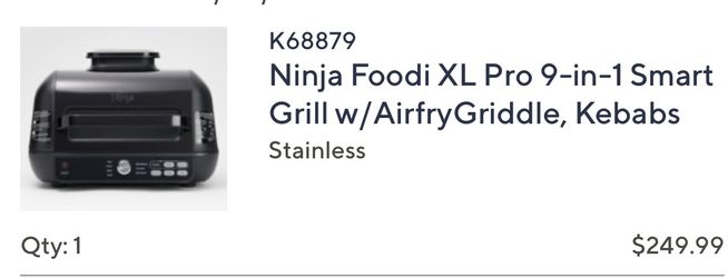 NINJA FOODI 9 In 1 SMART GRILL WITH AIRFRY GRIDDLE