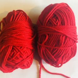 Red Yarn Bulky 2 Lots