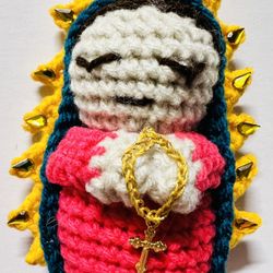 Blessed Virgin Guadalupe Lady figure GOD Statue crochet handmade AMIGURUMI USA