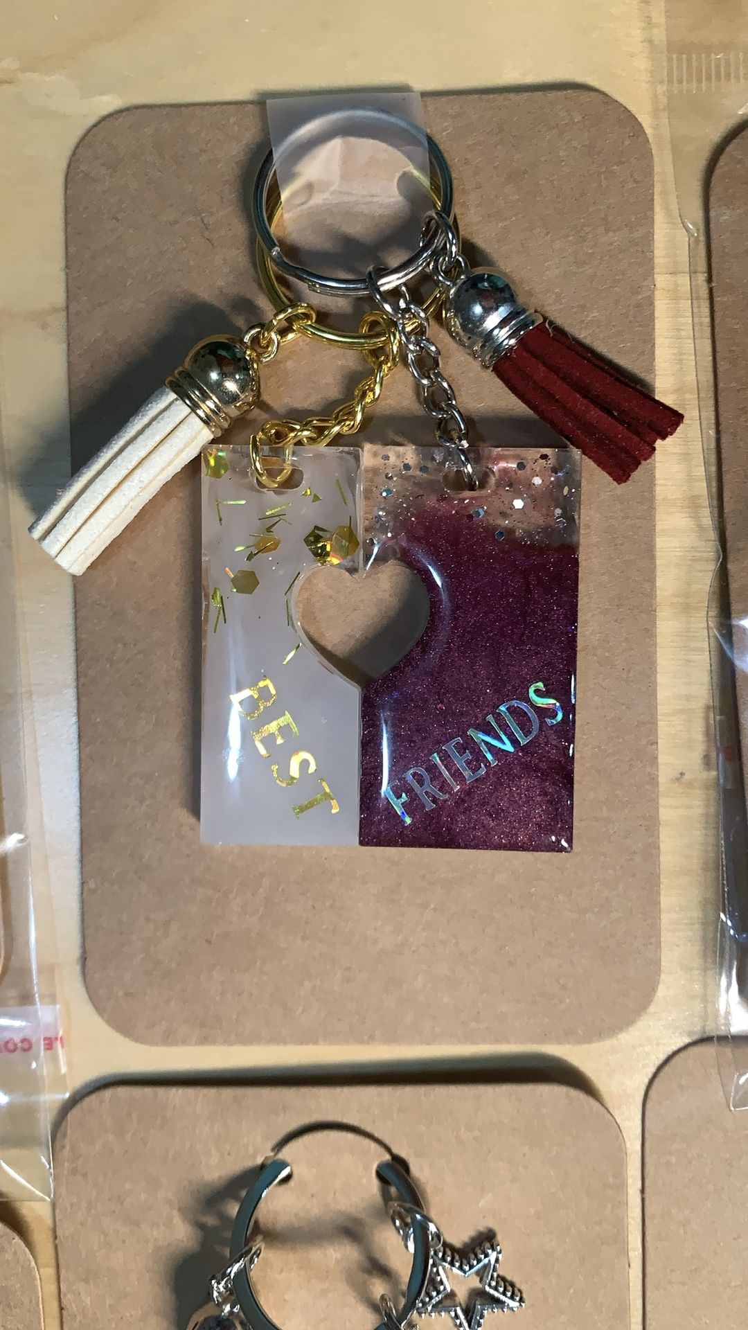 Handmade Resin Best friend Keychains