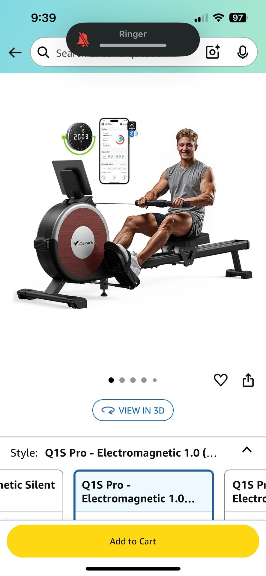 MERACH Rowing Machine, Magnetic Rower Machine for Home, 16 Levels of Quiet Resistance, Dual Slide Rail with Max 350lb Weight Capacity, App Compatible
