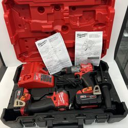 Milwaukee M18 Fuel Brushless Cordless Hammer Drill And Impact Driver Combo Kit With 2 5ah Batteries And Charger New!!!