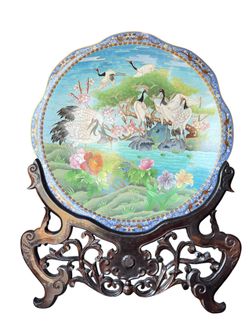 Cloisonné 20” Plate, Very Heavy