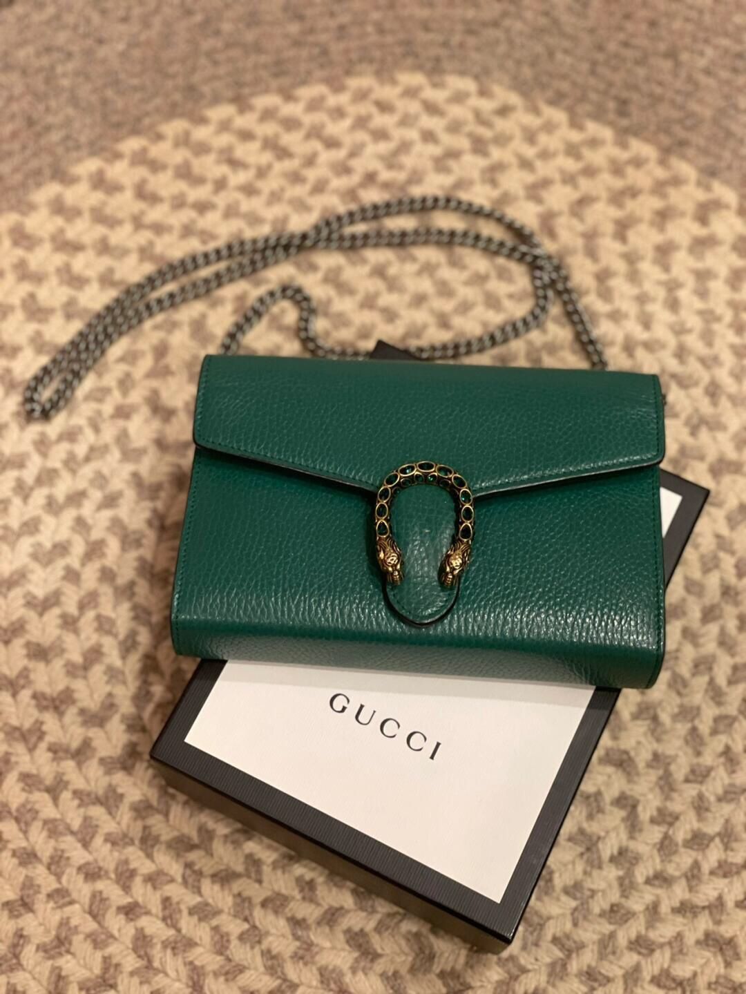 Classic Ladies 𝐆𝐔𝐂𝐂𝐈 Dionysus Wallet On Chain Green
